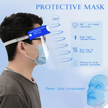 

50PCS Face Shield Anti-Splash Transparent Mask Full Face Protection Cover Anti-Spray Mist Shield Kitchen Oil-proof Face Mask