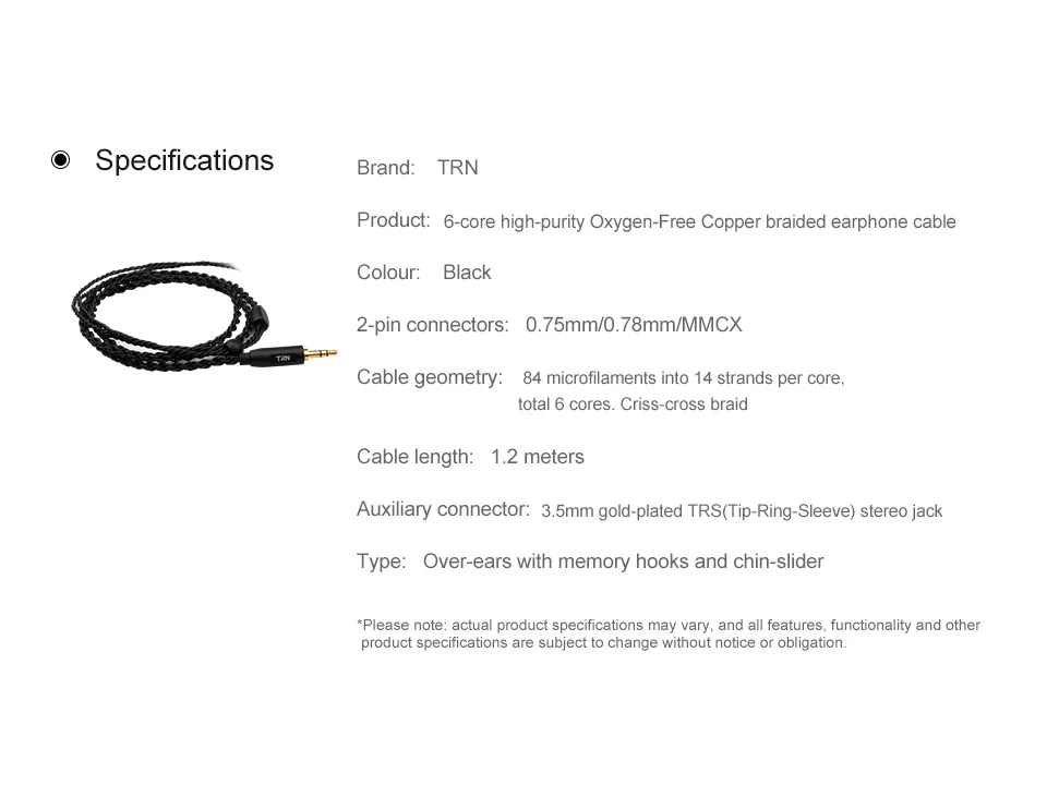 TRN A3 6 Core высокой чистоты наушники с медным покрытием кабель обновления 3,5 мм MMCX/2Pin разъем для TFZ TRN V30 V80 IM1 IM2 TRN X6 KZ ZS10