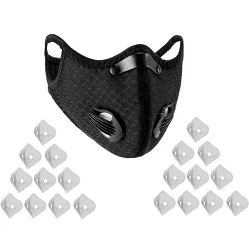 

Dust With 20 Filters Half Face Cover Outdoor Reusable Activated Carbon Pollution Dustproof Respirator Mouth Cover mascarillas