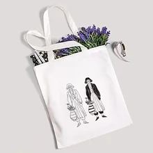 Мультяшный персонаж иллюстрация холст хозяйственная сумка экологическая многоразовая сумка-тоут переработанная модная сумка