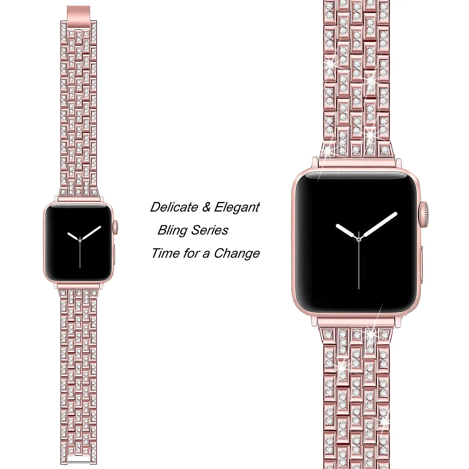 Женский бриллиантовый ремешок для часов Apple watch 38 мм 42 мм 40 мм 44 мм браслет из нержавеющей стали ремешок для iWatch серии 5 4 3 2 ремешок