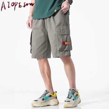 

Summer Shorts Mens Big Pocket Military Function Retro Pants Mens Shorts Tooling Printing Loose Comfortable Trend Man
