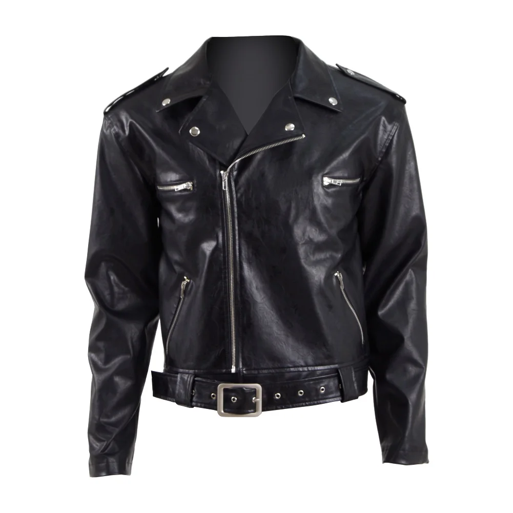 Cossky Negan, карнавальный костюм, Мужская Черная куртка из искусственной кожи, мотоциклетная куртка, зимняя осенняя куртка на молнии