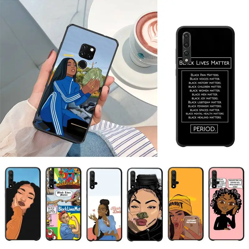 Babaite Black Girl Magic Melanin Poppin Aba girl Phone Case For Huawei P20 P30 P10 lite P20Pro PSmart Y7 Y6 Prime Mate20 Nova3E | Мобильные