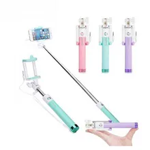 Мини Универсальная селфи-Палка с кнопкой Проводная силиконовая рукоятка-Монопод Android селфи-палка