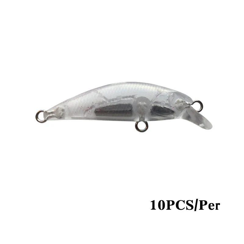 10 Uds nuevo Minnow 55 мм 4,3 г 50 мм 3,5 г cebo en blanco Minnow cebo sin color