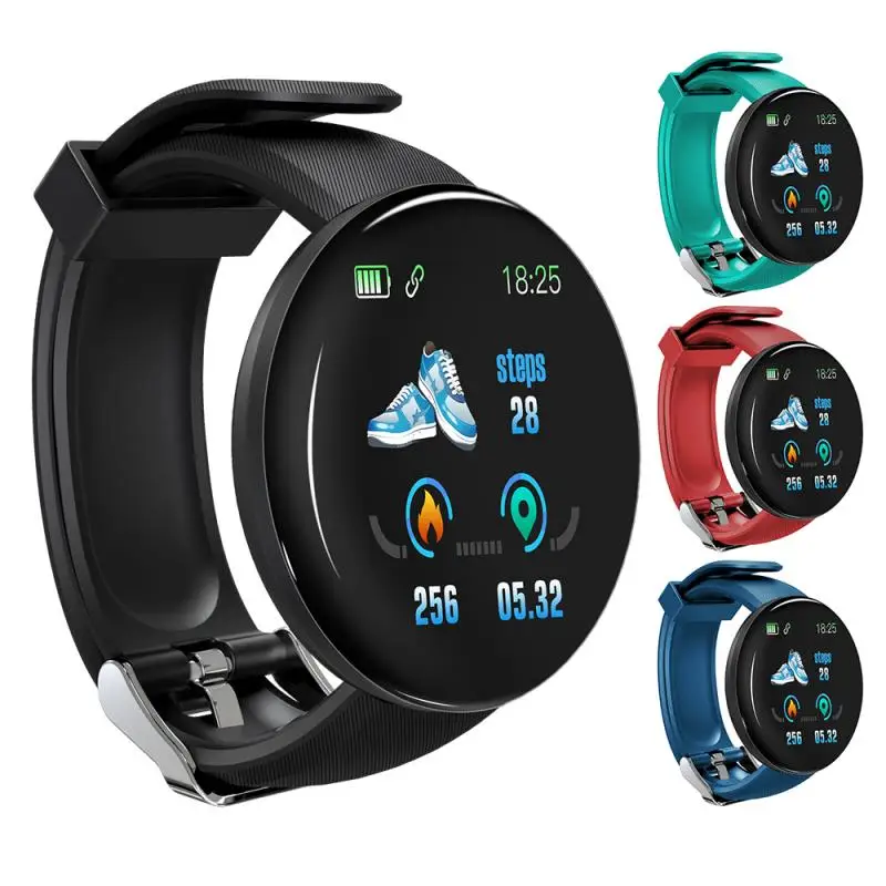 D18 Smart Watch Blood Pressure Heart Rate Monitor Waterproof Bluetooth Round Fitness Tracker Band Bracelet PK D13 D20 Y68 | Электроника