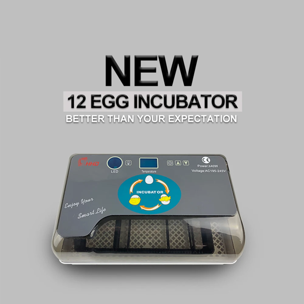 

Automatic Digital 12 Eggs Incubator Hatcher Large Capacity Practical Incubators For Chicken Poultry Quail Eggs Home Use