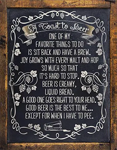 Toast To Beer Отчаянные предприятий Национальный алкогольных напитков во всем мире жестяная вывеска - Цвет: Toast To Beer