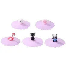 Милая мультяшная силиконовая стеклянная крышка для чашки с высокой термостойкостью крышки с защитой от пыли прочная кофейная кружка с присоской крышки