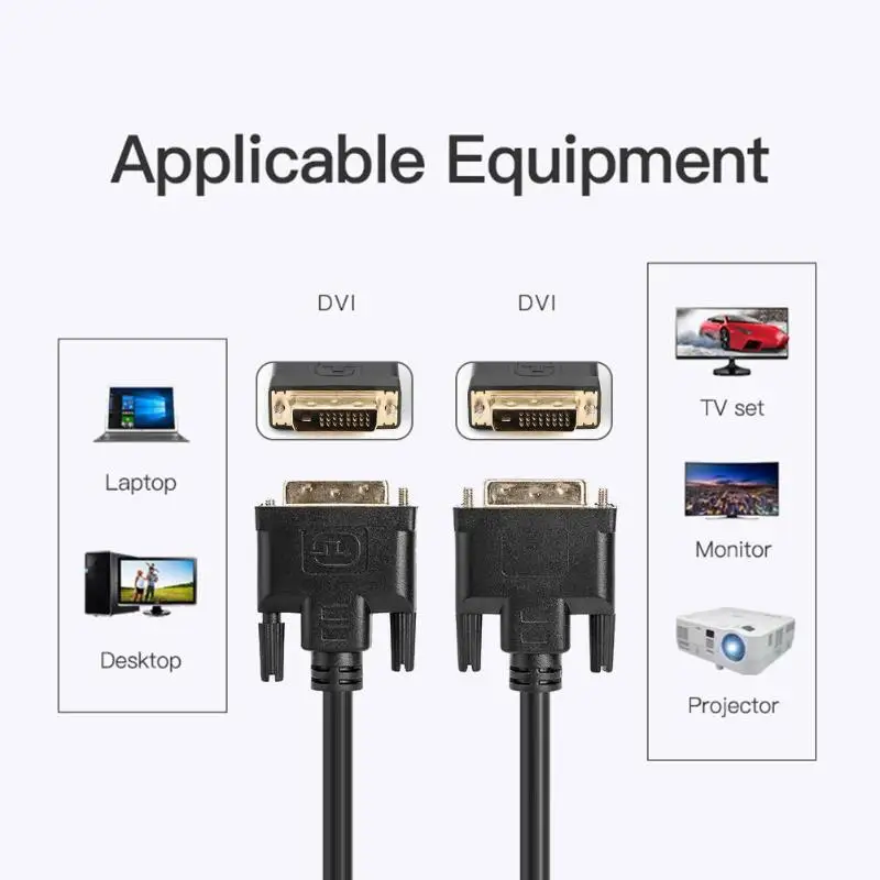 1.5/3m Durable DVI Data Cables Gold Plated DVI to DVI DVI-D 24+1Pin Male to Male Cord for HD Video Computer Monitor