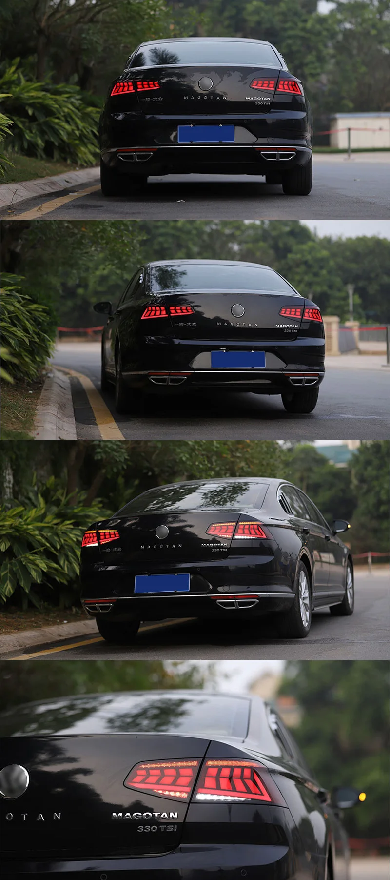 Автомобильный светодиодный задний светильник, задний светильник для Volkswagen VW Passat B8, задний противотуманный фонарь+ тормоз+ Реверс+ Динамический сигнал поворота