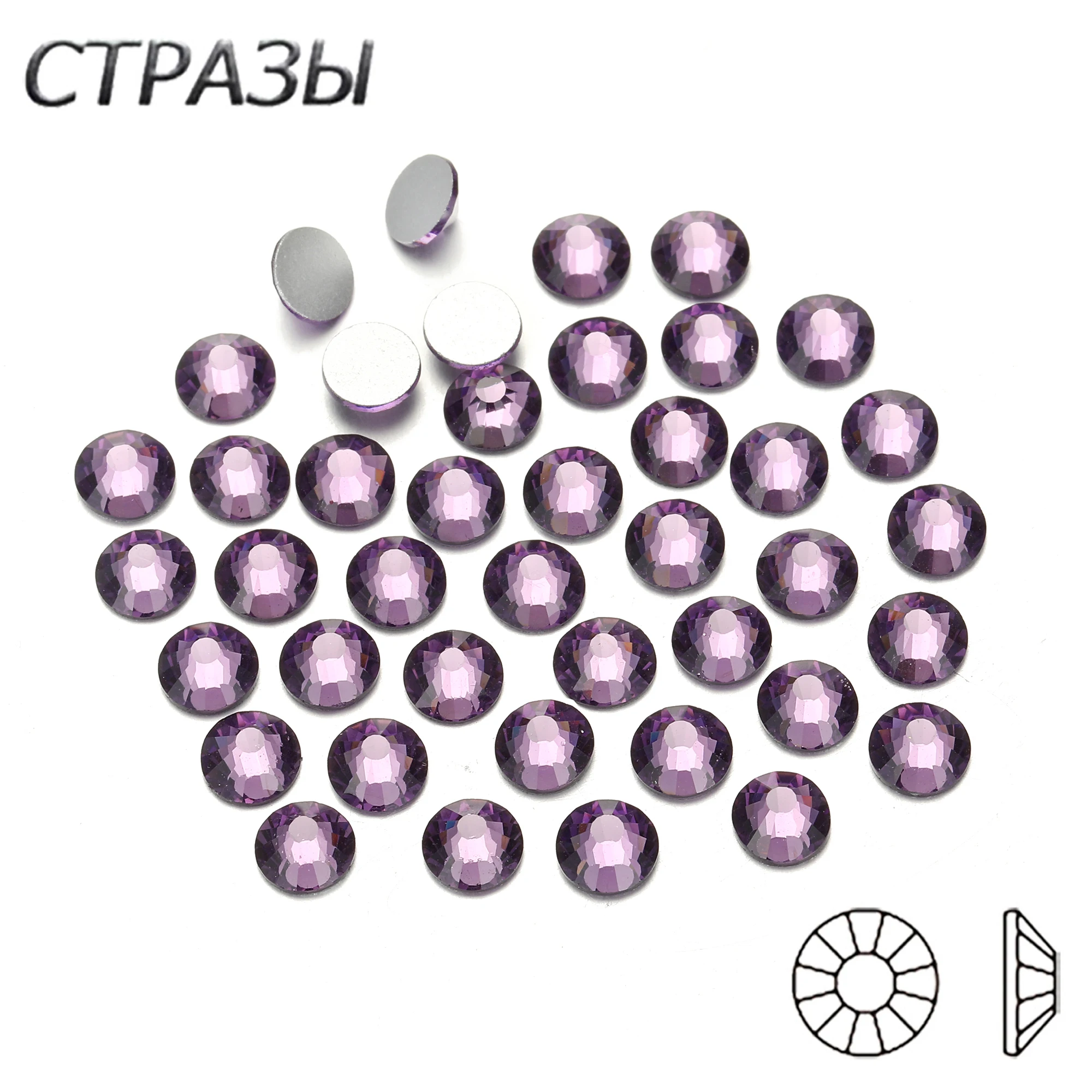 

CTPA3bI Crystal Tanzanite All Sizes Non Hotfix Glass Rhinestones Flatback Nail Rhinestone For Charms 3D Nails Art Decoration