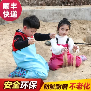 

Children's Siamese waterproof rain pants, water pants, kindergarten play sand clothes, fishing children, water fork rain boots,