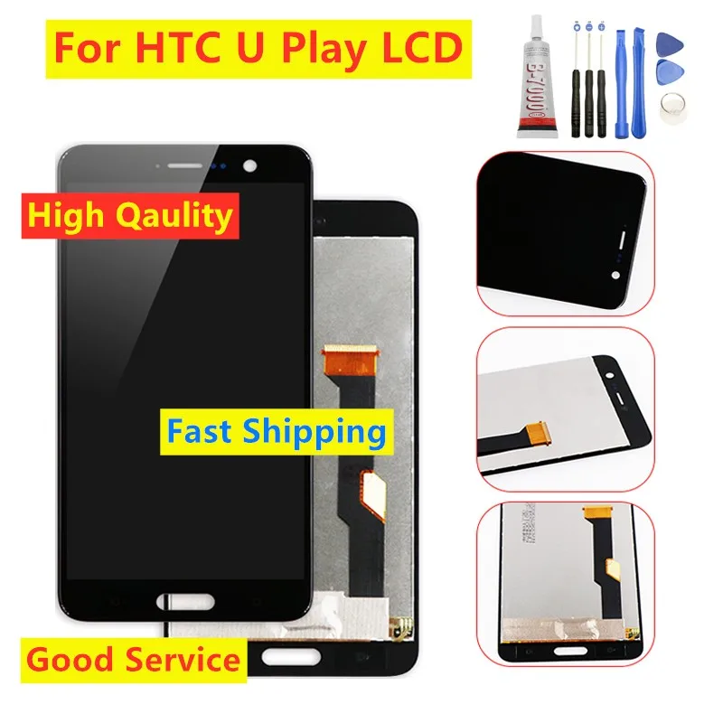 Для htc U Play сенсорный ЖК-дисплей полный дигитайзер Замена для htc U Play ЖК-экран дисплей сборка запчасти