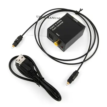 

Digital to Analog Audio Converter 3.5mm RCA to SPDIF Optical Cable Adapter L41F