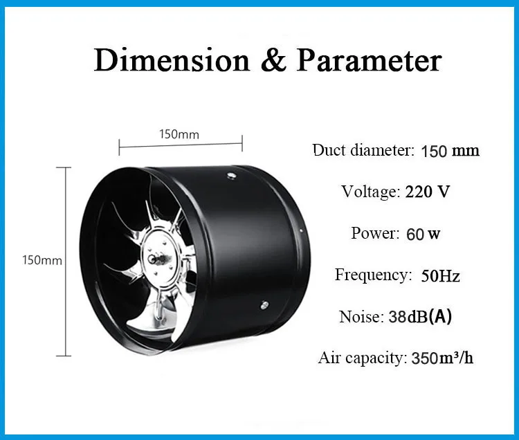 220 В 6 дюймов Встроенный воздуховод вентилятор воздуха металлическая вентиляция труб вытяжной вентилятор мини-экстрактор ванная комната вентилятор Туалет настенный вентилятор