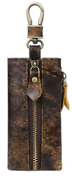 

New Vintage Genuine Leather Key Holder Unisex Hanging Waist Car Key Holder Multifunction Cowhide Coin Purse Porta Chaves D995
