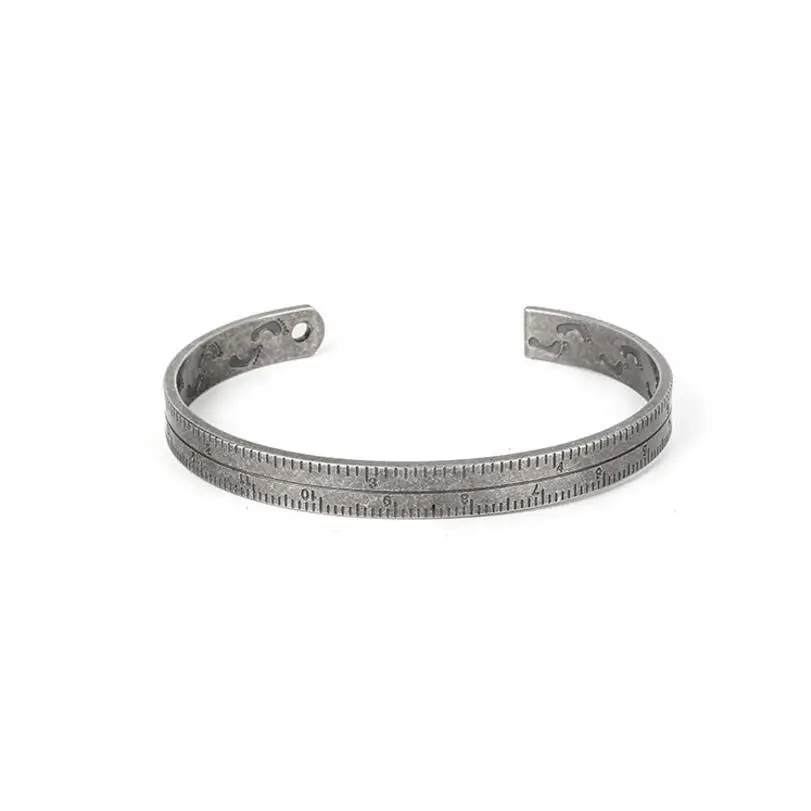 antique silver Винтажный Черный Браслет 316L из нержавеющей стали, Золотая линейка-браслет, мужские браслеты с манжетами, очаровательные браслеты, Женские Ювелирные изделия pulseira - Окраска металла: antique silver