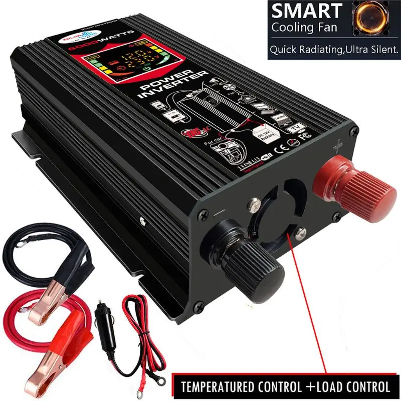 

Car Inverter DC12V to AC 110V/220V 4000W Pure Sine Wave Voltage Transformer