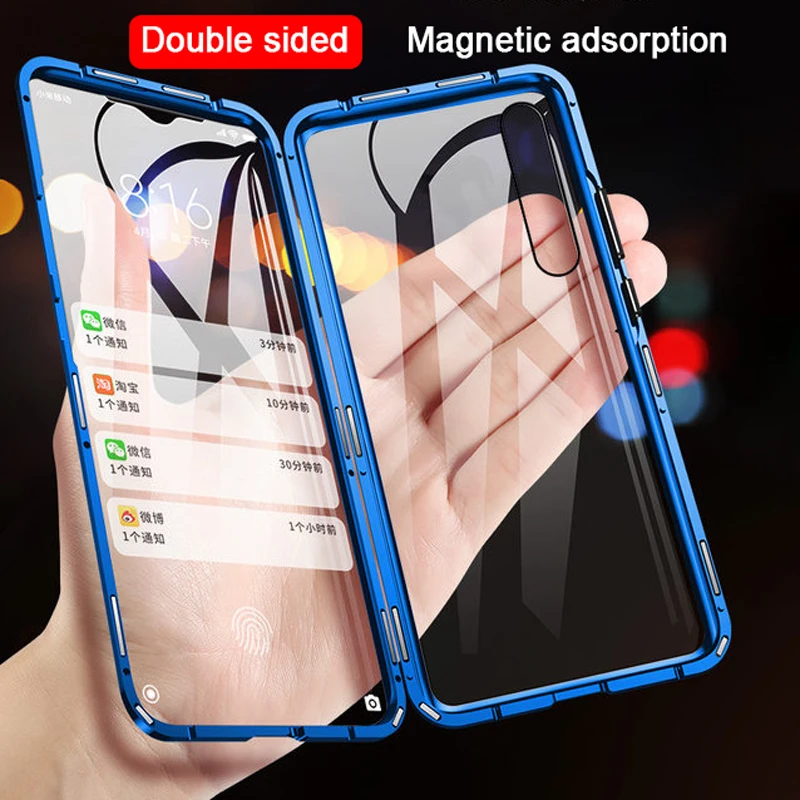 Чехол Magnetische 360 Adsorptie Metaal Glas для Xiao 9 9E 8 9 T 6X A2 A3 LITE F1 Rode Mi Note 7 K20 PRO 7A CC9 Двусторонняя крышка