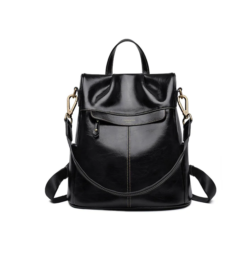 LAOREBTOU 2019 Новый женский кожаный рюкзак, качественный женский рюкзак из воловьей кожи, большой емкости, Модный женский туристический рюкзак