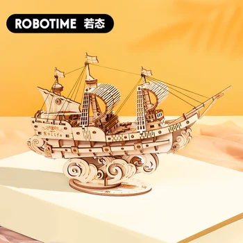 

Robotime Sailing Ship Model 3D Wooden Puzzle Toy Assembly Model Building Kits for Children Kids Birthday Gift TG305