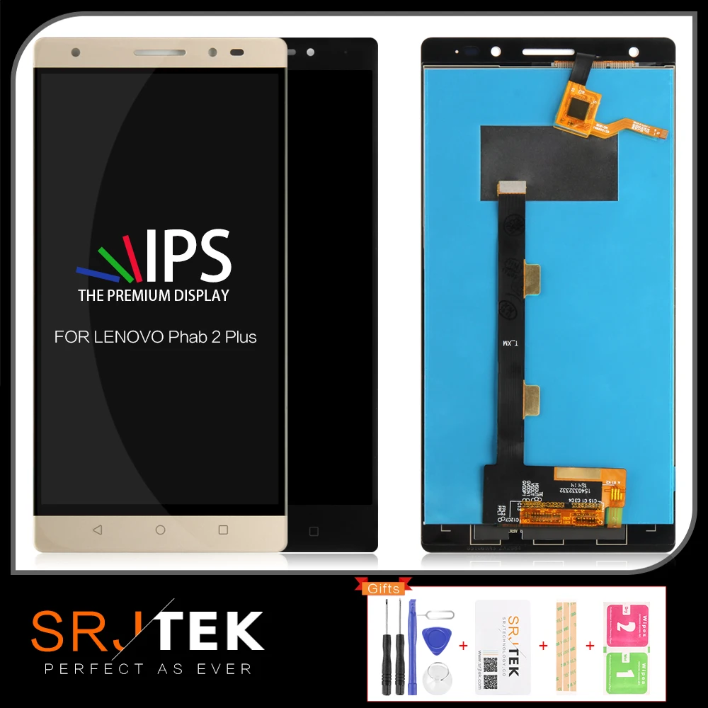 SRJTEK 6,4" Дисплей для lenovo Phab 2 Plus Экран сенсорная панель(диджитайзер) для Phab 2 Plus ЖК-дисплей PB2-670N PB2-670Y PB2-670M в сборе