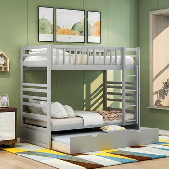 

Wooden Bunk Beds For Childern Bed Frame For Bedroom Home Furniture