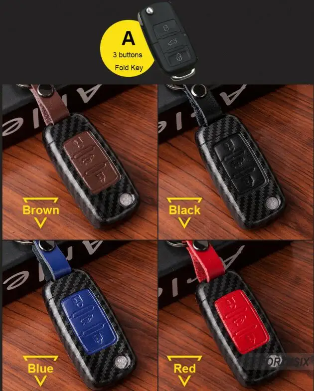 Для Volkswagen VW CC Passat B6 B7 Passat 3C CC Maogotan R36 B5 B7L углеродное волокно кожаный чехол для ключа автомобиля корпус умный ключ для автомобиля - Название цвета: A key for polo