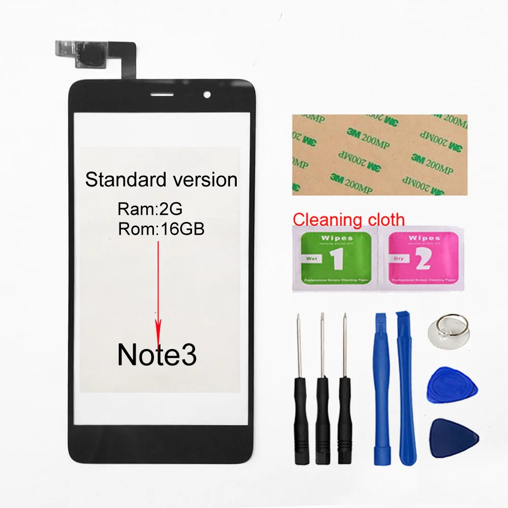 Сенсорный экран для Xiaomi Redmi Note 1/2/3/4 Сенсорный экран планшета Сенсор Стекло Панель Замена - Цвет: Note3 Black Tool