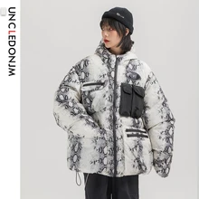 UNCLEDONJM Cotton Padded Oversized Windbreaker Hooded Parkas Jackets Streetwear Harajuku Thick Warm Winter Coats Women DP13