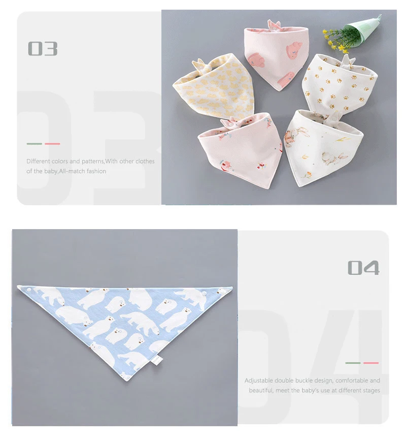 new born baby accessories	 Organic Cotton Baby Scarf Triangle Double Feeding Smock Infant Burp Cloth Baby Saliva Towel Super Soft Unisex Newborn Bibs baby stroller mosquito net