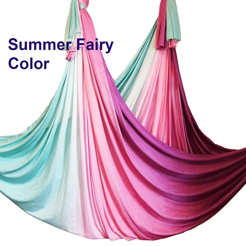 Новинка, Воздушный Гамак для йоги, тканевый, летающий, для йоги, качели, шелковое оборудование, Антигравитационное устройство, для фитнеса, йоги, дома, тренажерного зала(только ткань - Цвет: Summer Fairy