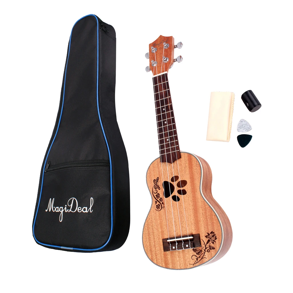 

21' Mahogany Soprano Ukulele Uke Hawaiian Guitar with Gig Bag