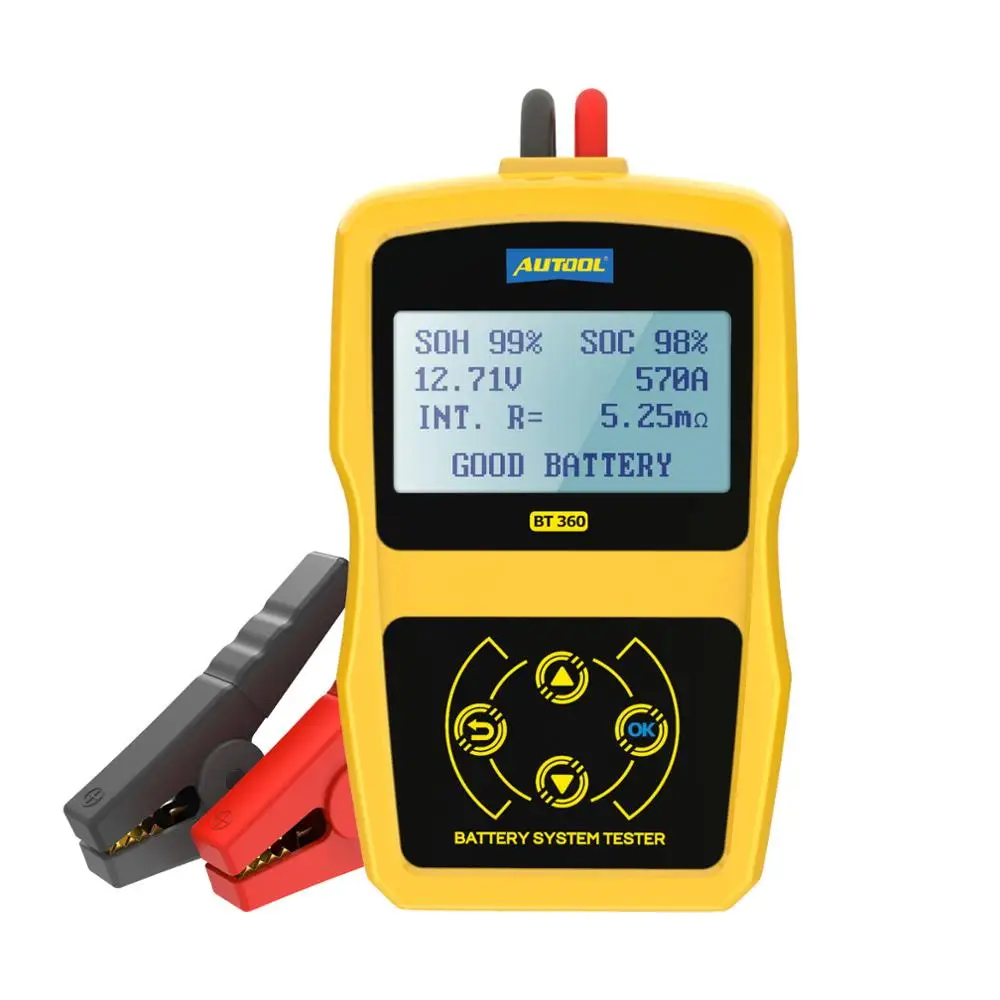 AUTOOL BT360 12 В тестер автомобильного аккумулятора многоязычный цифровой