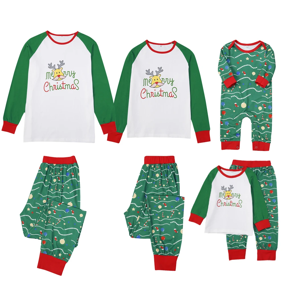 Одежда для сна для всей семьи, комплекты одинаковых пижам с рождественским оленем, одежда для сна для папы, мамы и ребенка, семейная Пижама