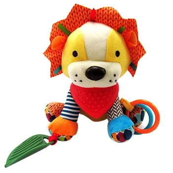

Infants Animal Stroller Car Toys Lion Fox Rattles Clip Lathe Hanging Seat & Stroller Toys Mobile Music Educational Toys