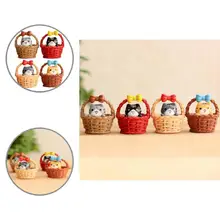 

Great Cat Decor DIY Material Cat Basket Cat Kitty Adopt Gift Box Decor Cat Small Statue Kitten Ornament 4Pcs/Set