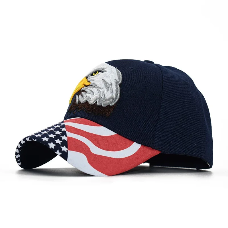 

Hot sales 3D embroidery Popular Camouflage USA Eagle Head 3D Embroidery trucker Baseball Cap sport hat tide fashion snapback