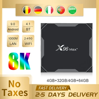 

X96 Max Plus 2020 Android TV Box Amlogic S905X3 4G32G 64G Support 2.4G&5G Wifi BT 4.1 Smart 8K Media Player Android Set-Top Box