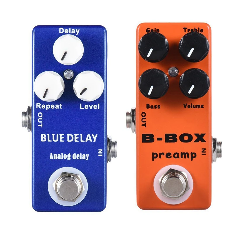 Mosky Deep Blue Delay Mini Guitar Effect Pedal True Bypass &amp MOSKY B-Box Electric Preamp Overdrive | Спорт и развлечения