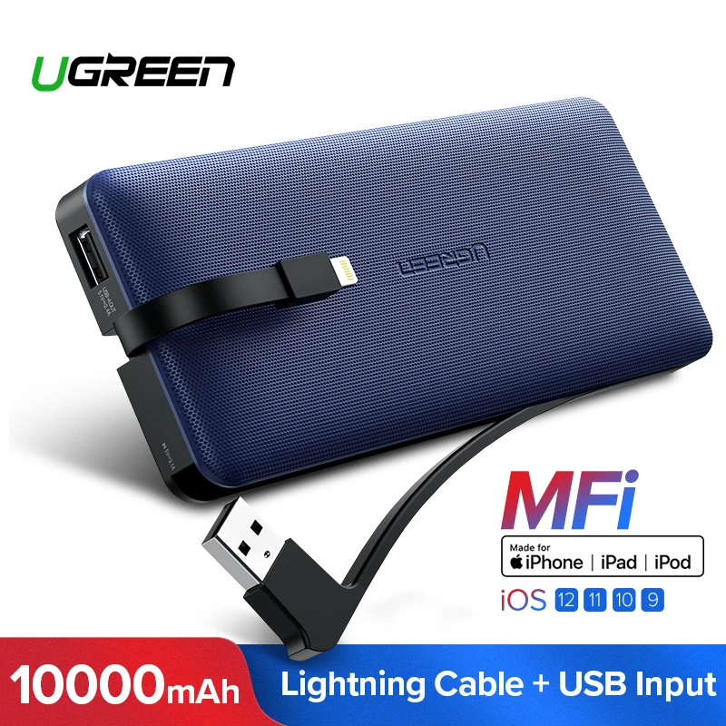 En Ligne Ugreen batterie externe 10000mAh pour iPhone X 7 Xiaomi batterie externe Powerbank pour USB iPhone câble chargeur Portable