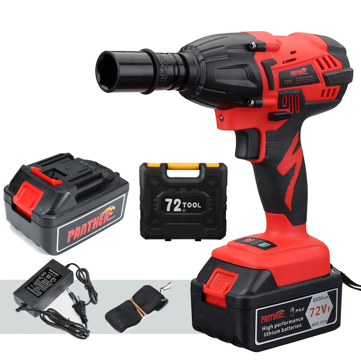 

72V 320Nm 8800mah Electric Rechargeable Brushless Impact Wrench Cordless 1/2 Socket Wrench Power Tool For Makita Battery