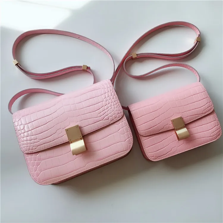 

Crocodile Grain Tofu Classic Popular Money Network Small Fang Genuine Leather Female Bag Cowhide Quality