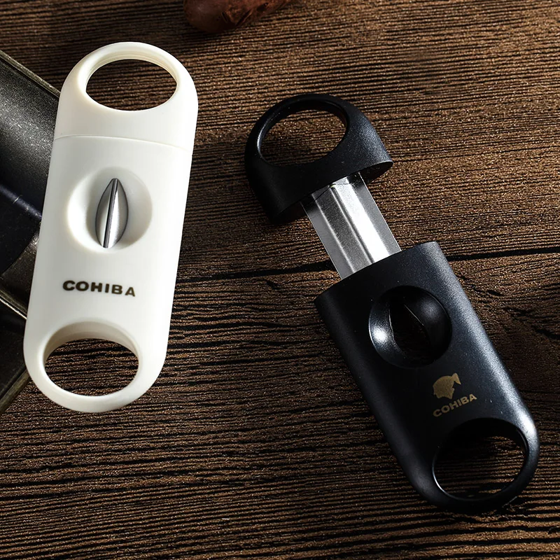 Металлический V образный нож пластиковый сигарный резак ножницы V-Cut Clipper порт Куба сигары резак Cohiba аксессуары для сигар