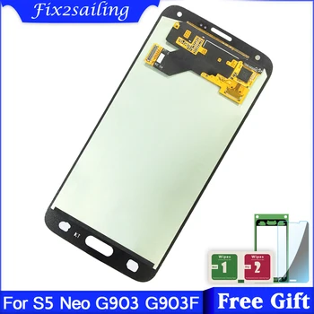 

New LCDs For Samsung Galaxy S5 Neo G903 G903F Phone LCD Display + Touch Screen Assembly 5.1inch Super Amoled Display Screen