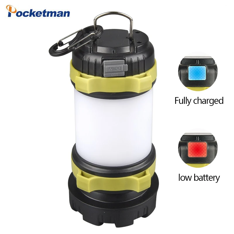 

Practical 3000mAh portable lantern T6 LED flashlight night market camping,mobile phone emergency Power Bank red warning light