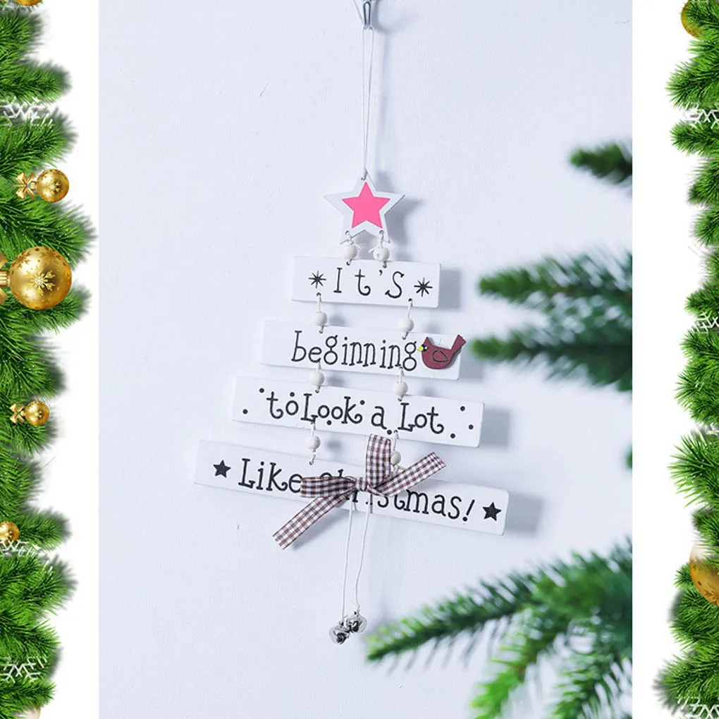 Рождество Буквы Деревянные Подвески, украшения Xmas Tree Изделия из дерева домашней Стены Двери вечерние украшения Рождественская елка украшения