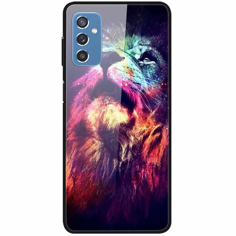 Luxury Print Case For Samsung Galaxy M52 5G Case for Galaxy m52 5G Cover Tempered Glass Phone Funda Back Cases M 52 2021 NEW cute phone cases for samsung  Cases For Samsung